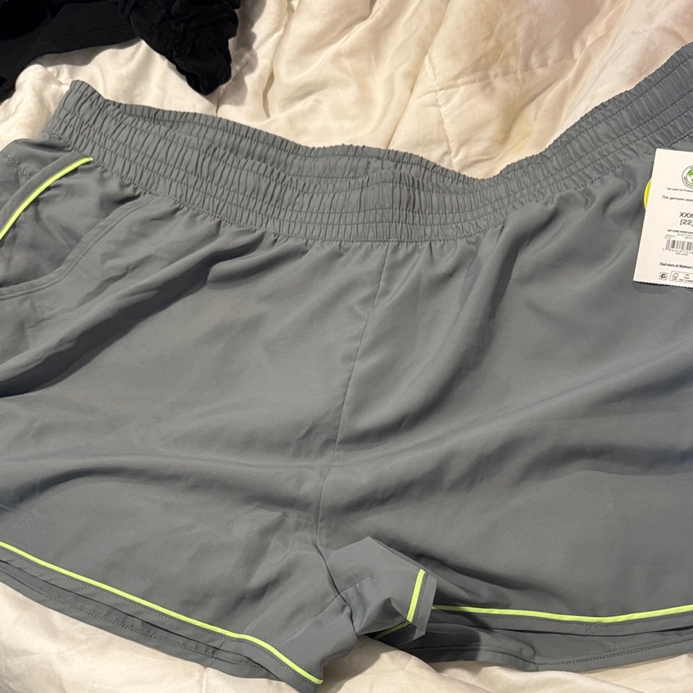 Gray Women's Shorts with Neon Accents